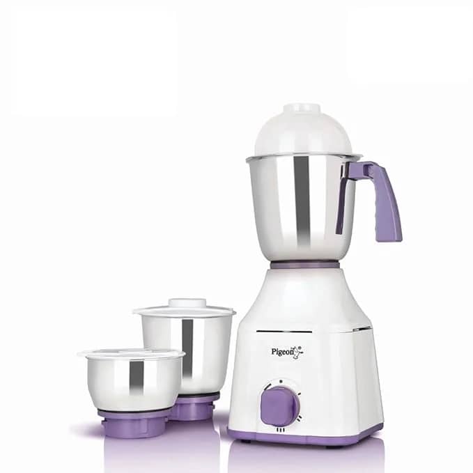 Pigeon Star 550 Watts Mixer Grinder with 3 Stainless Steel Jars for dry grinding, wet grinding and making chutney – image 1