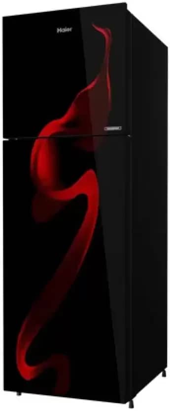 Haier 240 L Frost Free Double Door Top Mount 2 Star Convertible Refrigerator (Black Spiral Glass, HRF-2902CSG-P) – image 1