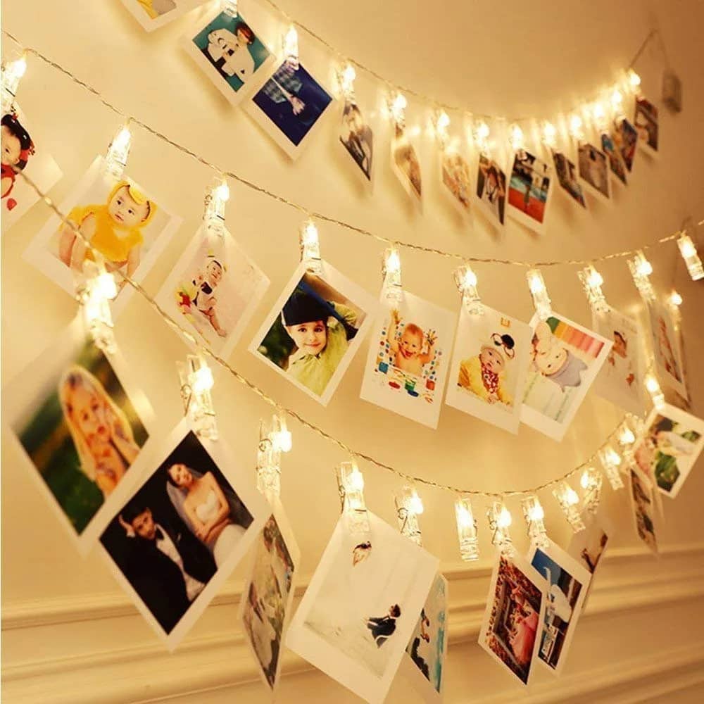 MIRADH Led Photo String Lights- 20 Photo Plug Powered Fairy Lights,Lights (10 Feet,Warm White 20 Clips,Corded Electric,Plastic),3 meters – image 1