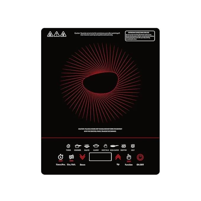 Pigeon By Stovekraft 14429 Acer Plus 1800 Watt Induction Cooktop with Feather Touch Control, Induction Stove comes with 8 Preset Menus and Auto-Shut Off features (Black) – image 1