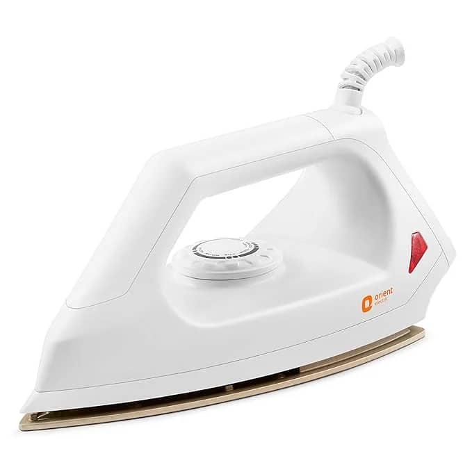 Orient Electric Fabrismooth 1000W Dry iron (Press) | Non-stick Weilburger coating| Silver Layered Thermostat| G-shaped heating element| ISI certified| 2-year replacement warranty by Orient – image 1