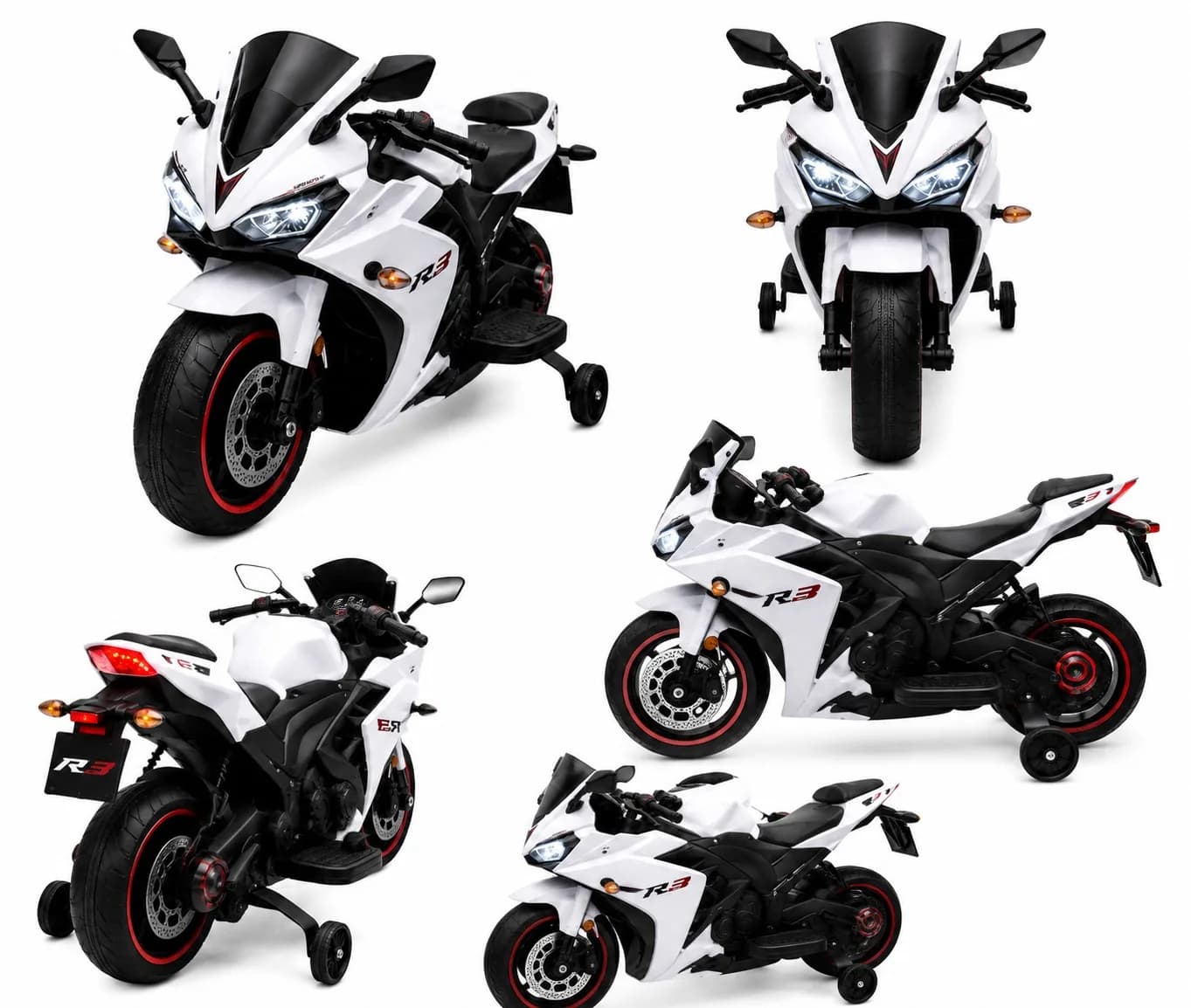 Husky Sports Bike Ride-On for Kids | 12V Battery Operated Sports Bike with LED Lights, Music & Training Wheels – image 2
