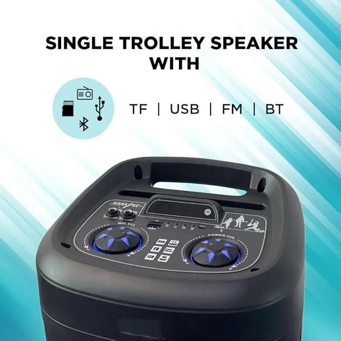Elista ELS T-5000 Blast TUFB 40 W Trolley Party Speaker | with Wireless Mic for karoke| Buiilt in FM | BT/USB/Aux/TF Input| 7 Segment LED Display – image 3