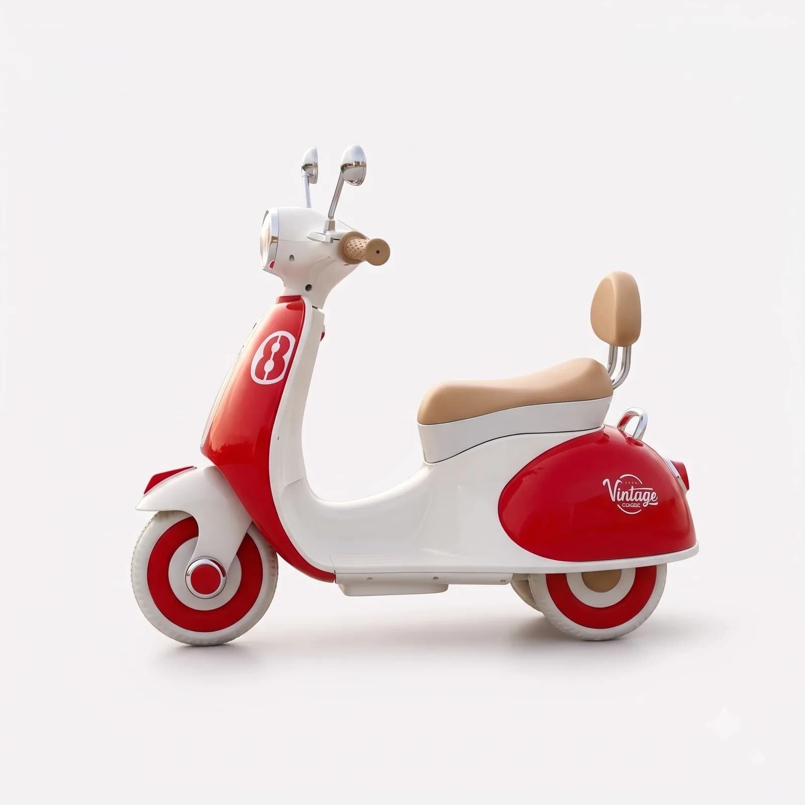 Kids Electric Scooter – Vintage Style Battery-Operated Ride-On Scooter – image 3