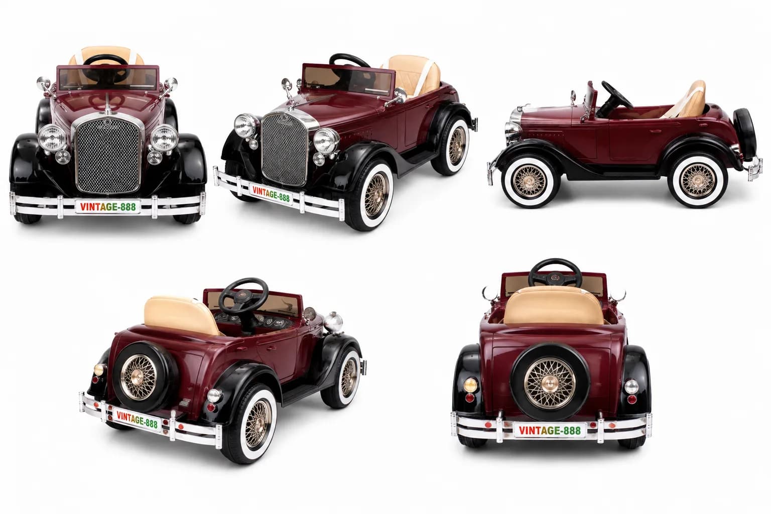Vintage Royal Classic Kids Electric Car – 12V Battery Operated Ride-On Car with Remote Control – image 3
