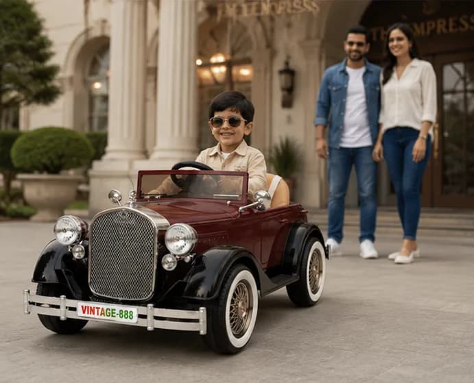 Vintage Royal Classic Kids Electric Car – 12V Battery Operated Ride-On Car with Remote Control – image 4