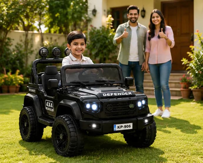 Best Kids Electric Jeep | Defender 4×4 Ride-On Jeep for Kids (12V Battery Operated Electric Car) – Red – image 6