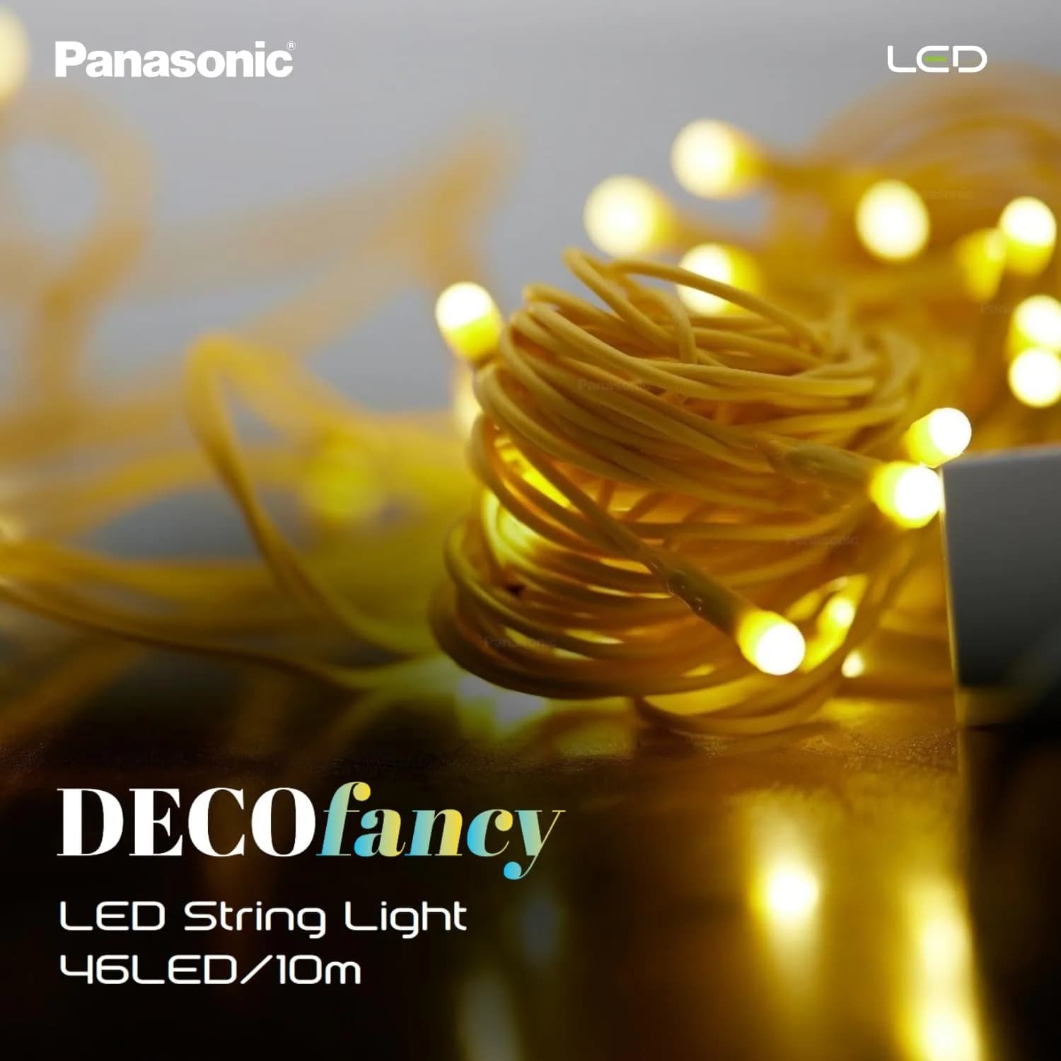 Panasonic Deco Fancy 10 Mtr LED String Light for Diwali, Decorative LED String Light for Ganesh Chaturthi, Christmas Decoration Light (Golden) – image 3