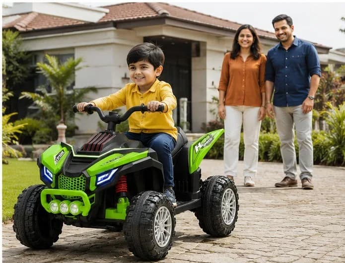 ATV 909 Kids Electric Car | 12V Battery Operated Ride-On Quad Bike with Parent Remote Control (Green) – image 3