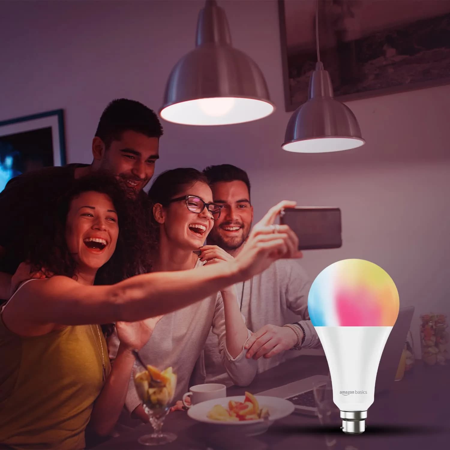 amazon basics – 12W Smart LED Bulb with Alexa, ‎Voice control, Google Assistant & Wi-Fi Enabled (Pack of 1, Multicolour, B22 Holder) – image 6