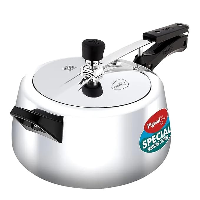Pigeon by Stovekraft 5 Litre Special Plus Aluminium Inner Lid Induction Base Pressure Cooker (Silver) BIS Certified – image 1