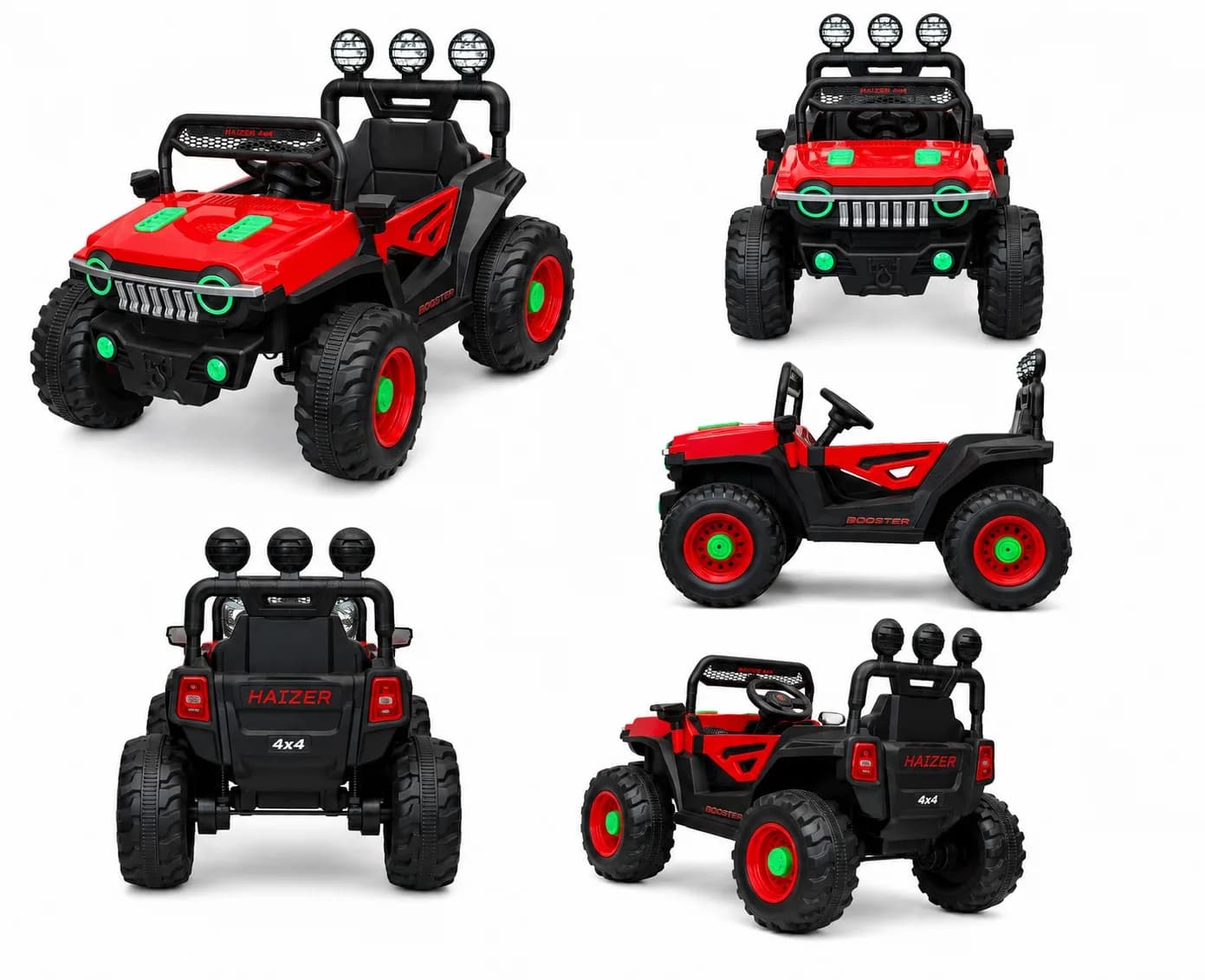 Haizer Kids Electric Jeep SUV 4×4 Ride-On Jeep for Kids (12V Battery Operated Electric SUV) – Red & Black – image 3