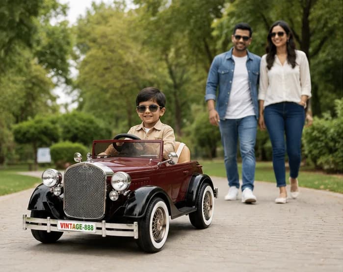 Vintage Royal Classic Kids Electric Car – 12V Battery Operated Ride-On Car with Remote Control – image 7