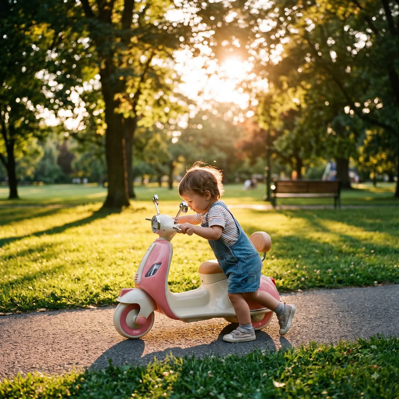 Kids Premium Electric Vespa Scooter with Parent Handle | 12V Battery Ride-On Scooter for Kids (Pink) – image 6